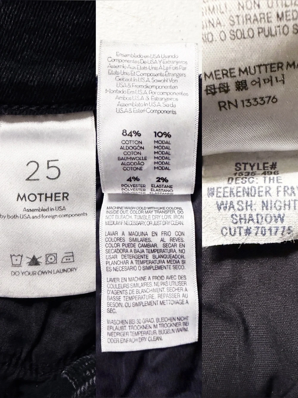Mother The Weekender Fray Mid-Rise Flare Jeans in Night Shadow